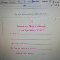 My Rsvp Word and Font opinions please