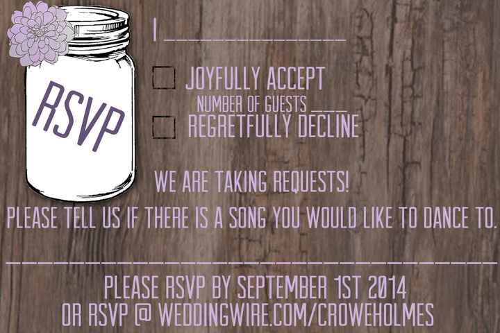 Wedding invite & RSVPhelp!