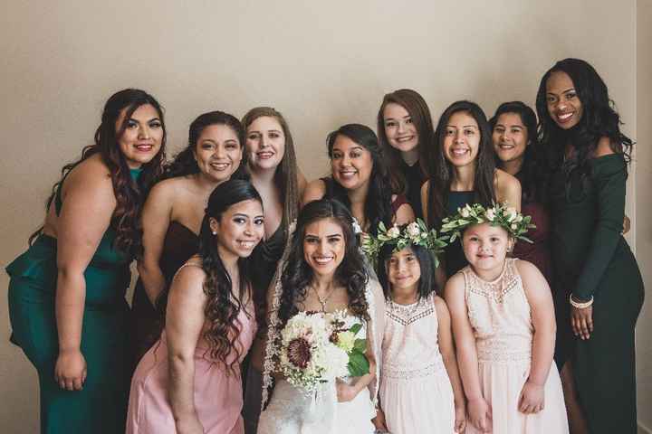 Have you bridesmaids and have your closest friend participate in the bridal photos, just change the 