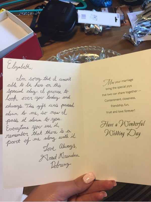 Received a wedding gift from my deceased great grandmother today