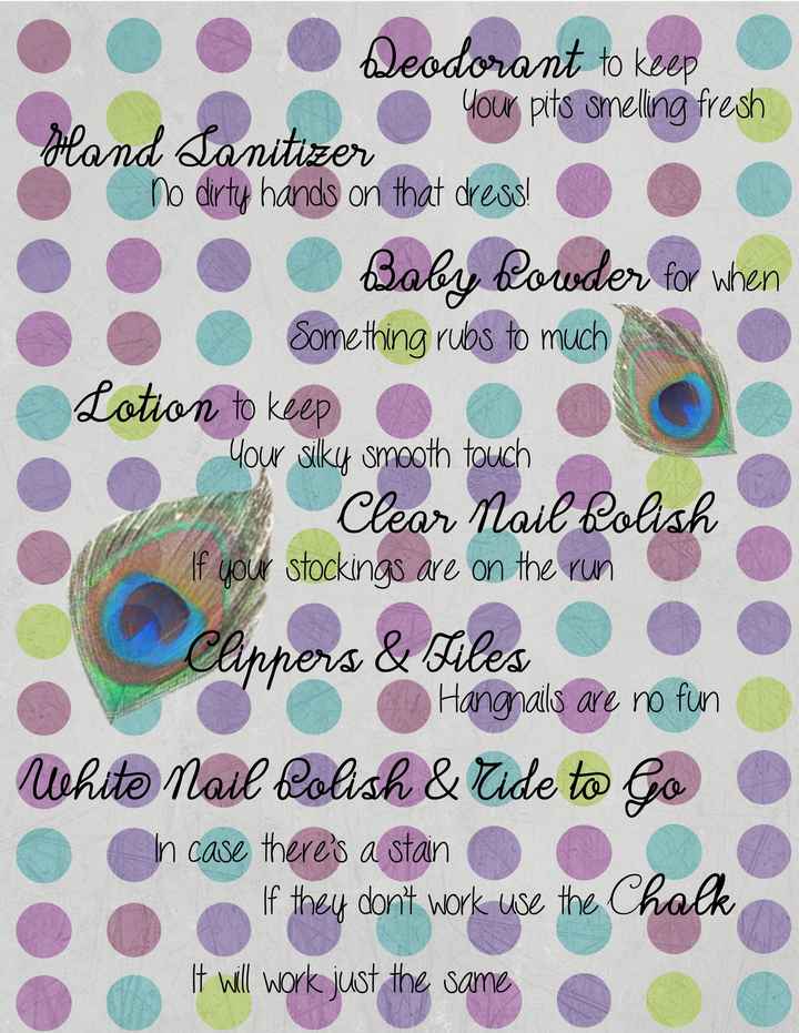 emergency wedding kit! help :)