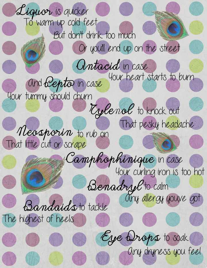 emergency wedding kit! help :)