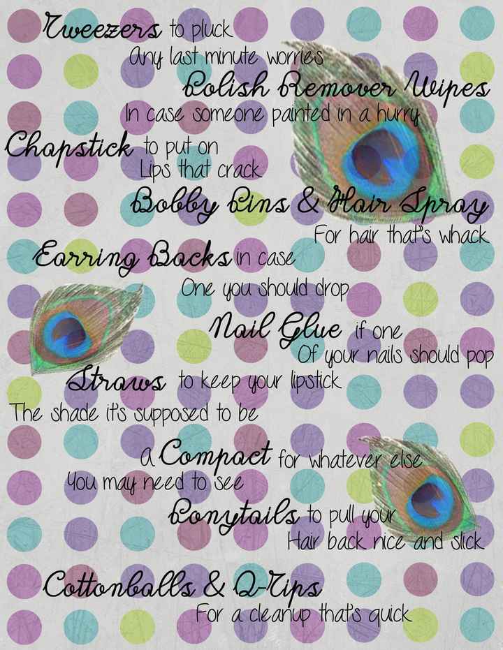 emergency wedding kit! help :)