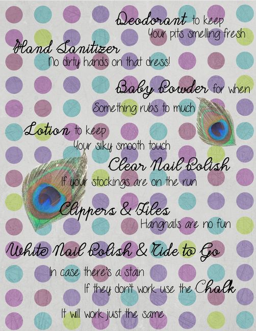 emergency wedding kit! help :)