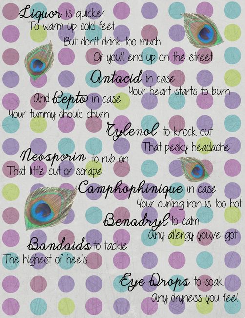 emergency wedding kit! help :)