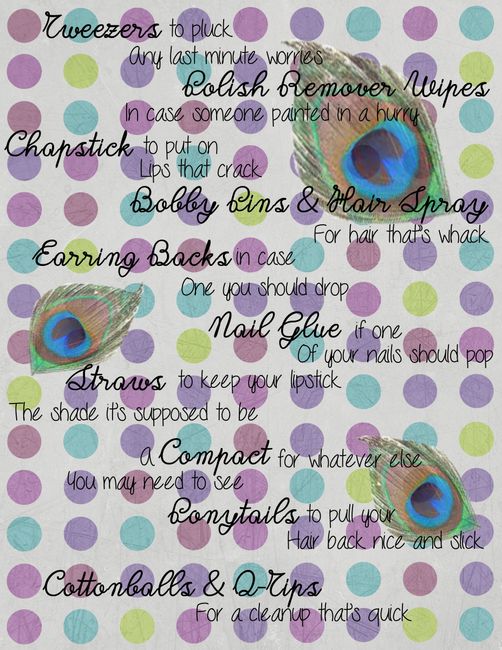 emergency wedding kit! help :)