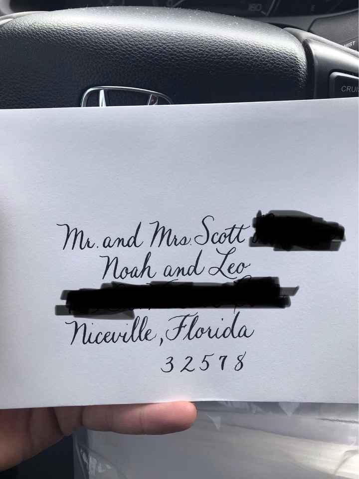 Hand addressing invitation envelopes? - 1