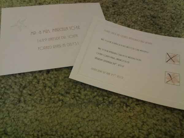 Any STD/Invite/Responce Card misprints/faux pas/forgets?