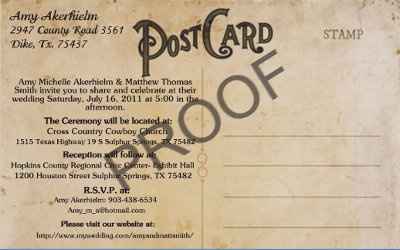 My DIY Invites! Postcard Style!