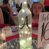 Wine bottle on every other table at our reception 