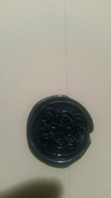 Wax seals on Save the Dates - 2
