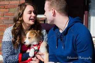 Fur babies with engagement/wedding photos