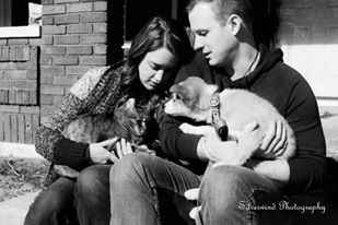 Fur babies with engagement/wedding photos