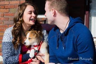 Fur babies with engagement/wedding photos