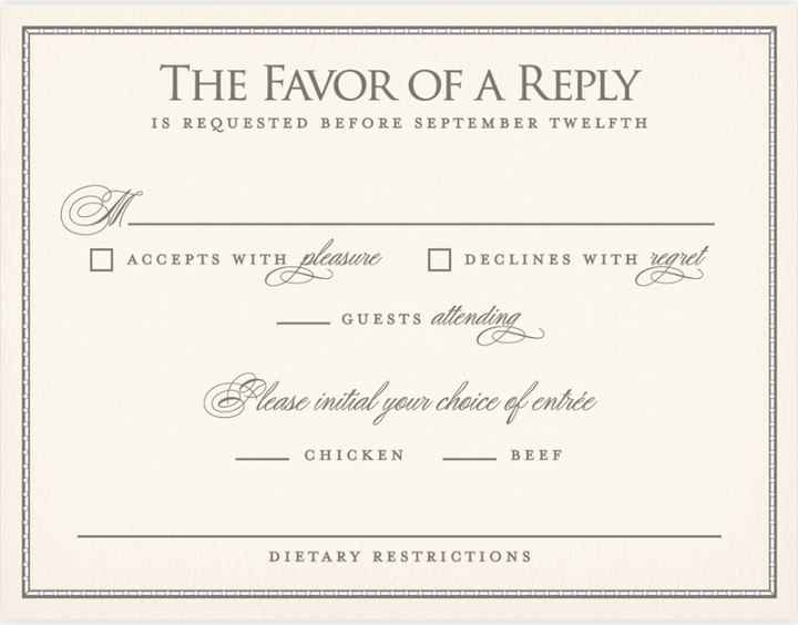 RSVP card