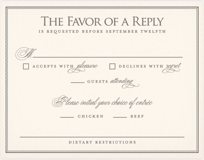 RSVP card