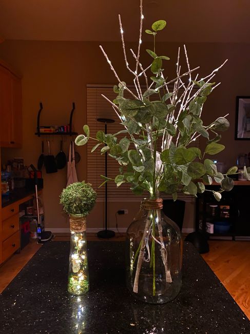 DIY Greenery Centerpieces and Aisle Decor