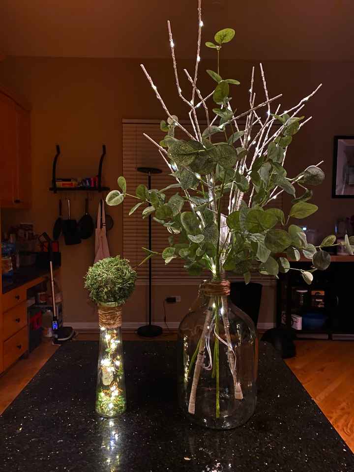 DIY Greenery Centerpieces and Aisle Decor