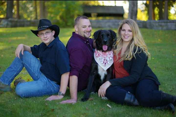My dogs in my engagement pictures