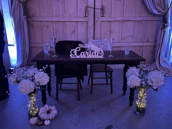 Sweetheart/entrance tables decor 1