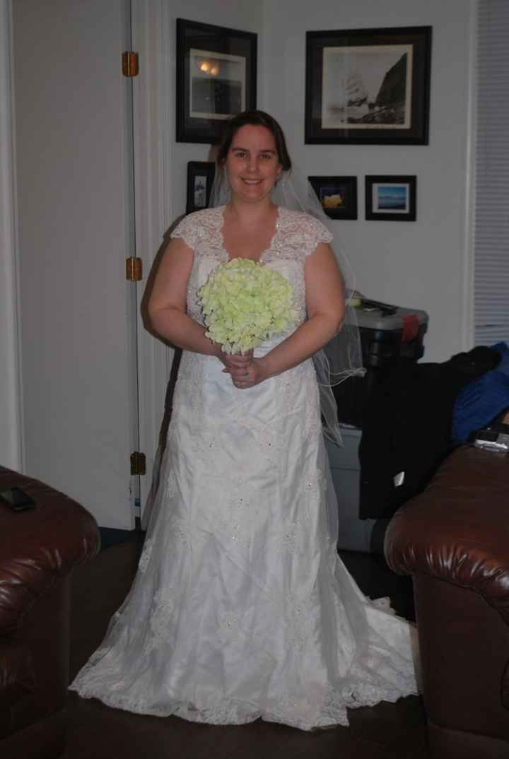My Dress, veil, and bouquet (Pics)