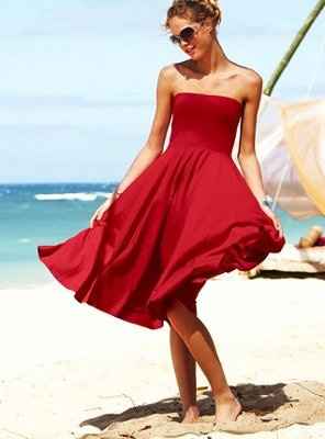 Beachy, strapless red dress? Too much to ask?