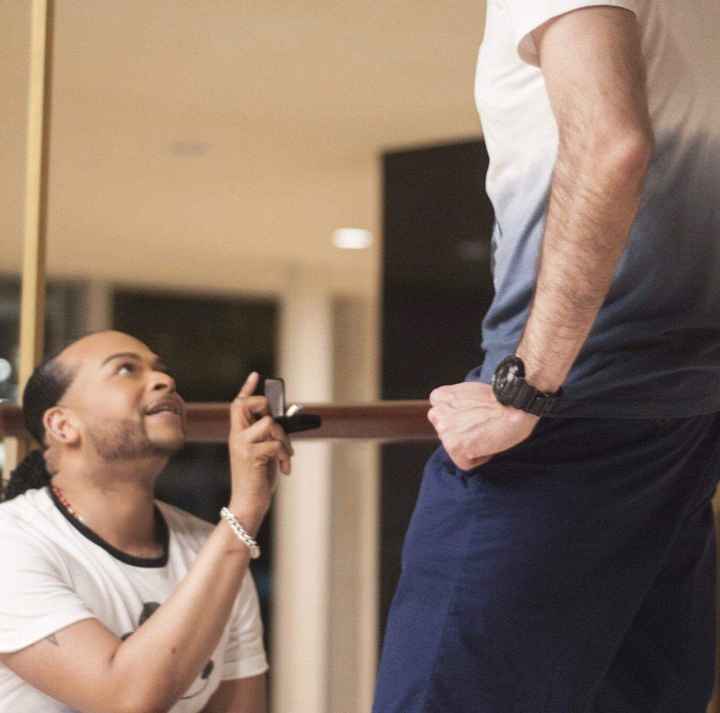 Reciting his speech.