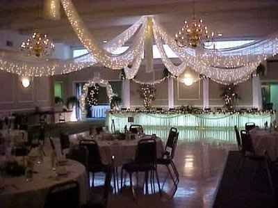 tulle ceiling wedding