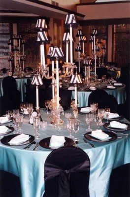 tiffany blue white and black centerpieces