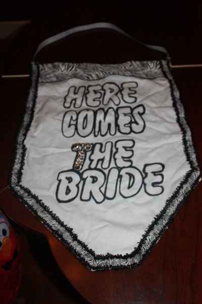 DIY project still in the making, Here come the bride sign
