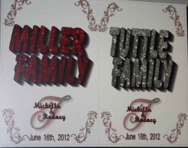 My table numbers, well names PICS