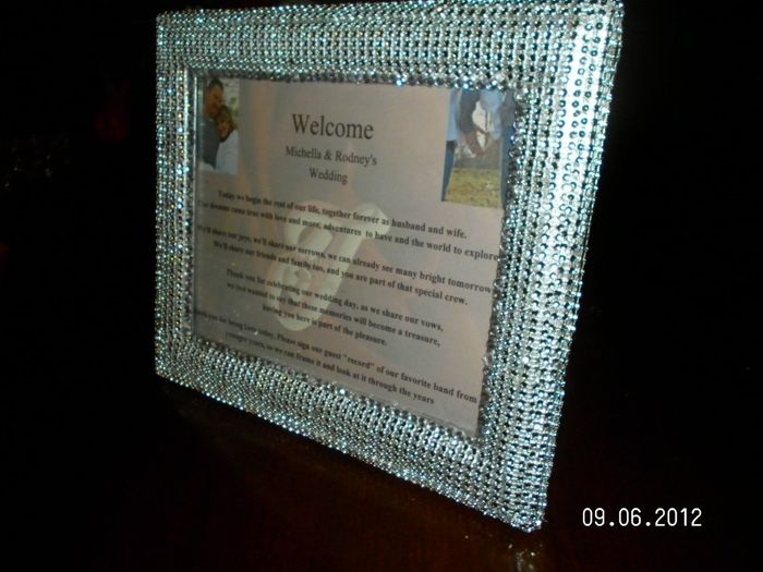 blinged out Welcome sign frame and My purse. PICS