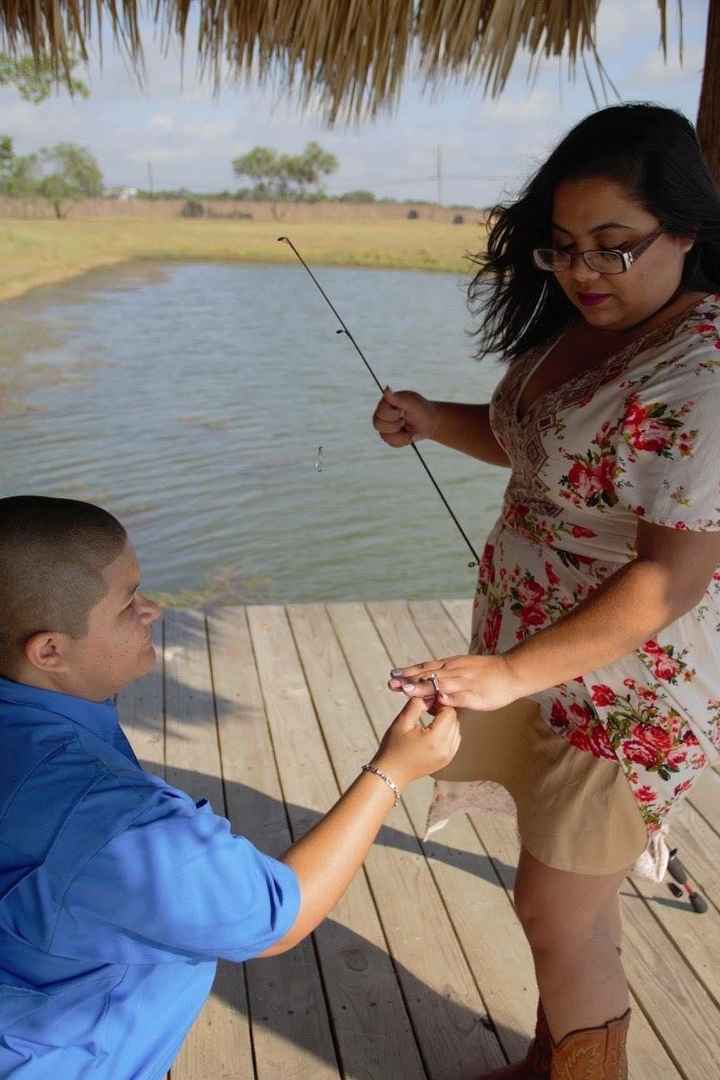 Post a photo of your fiance proposing!