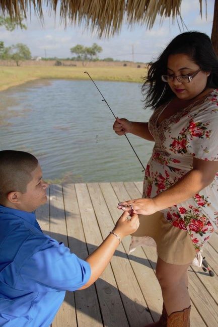 Post a photo of your fiance proposing!