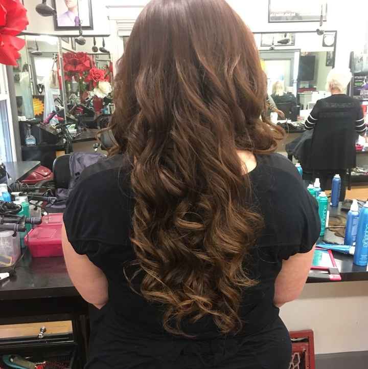 trying hair extensions for the first time for the wedding day