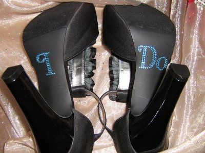 Crystal Shoe Stickers "I Do"