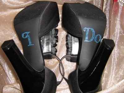 Crystal Shoe Stickers "I Do"