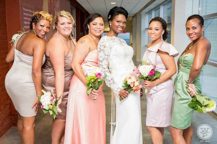 Mismatched bridesmaid attire