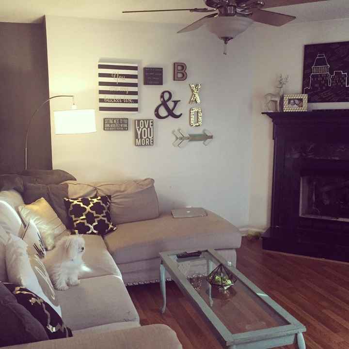 What to do with all of the wedding decor you bought? Redecorate your living room, of course.
