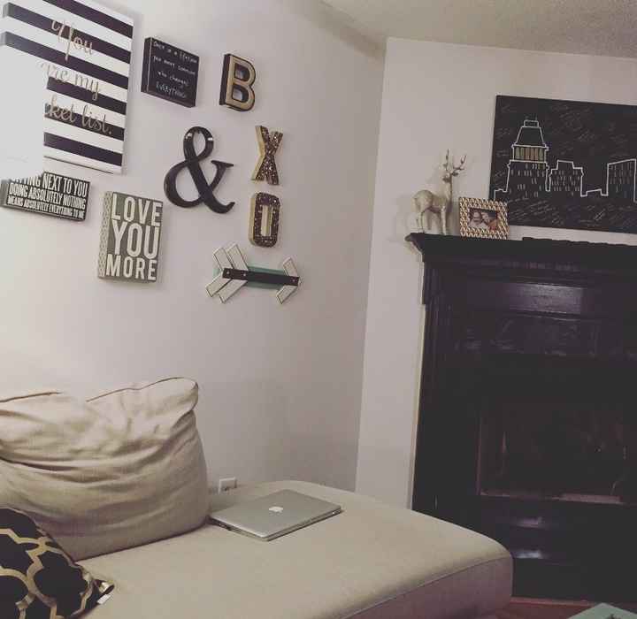 What to do with all of the wedding decor you bought? Redecorate your living room, of course.