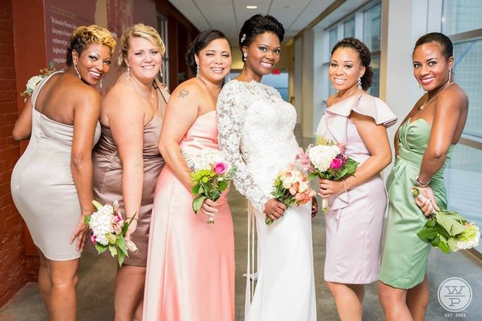 Mismatched bridesmaid attire