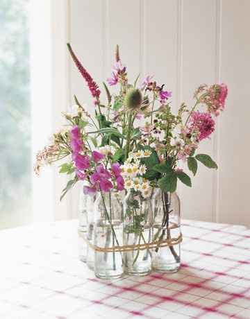 Wine bottle centerpieces