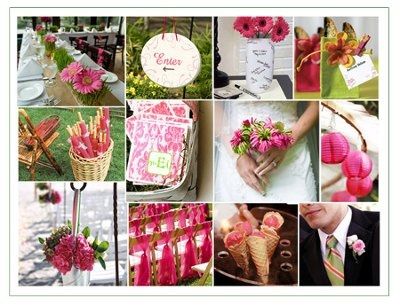 HELP wedding colors thinking green and pink need ideals