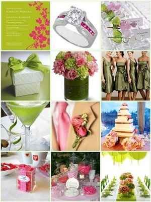 HELP wedding colors thinking green and pink need ideals