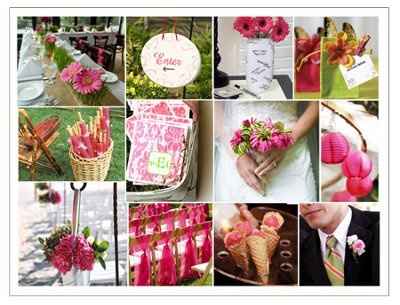 HELP wedding colors thinking green and pink need ideals
