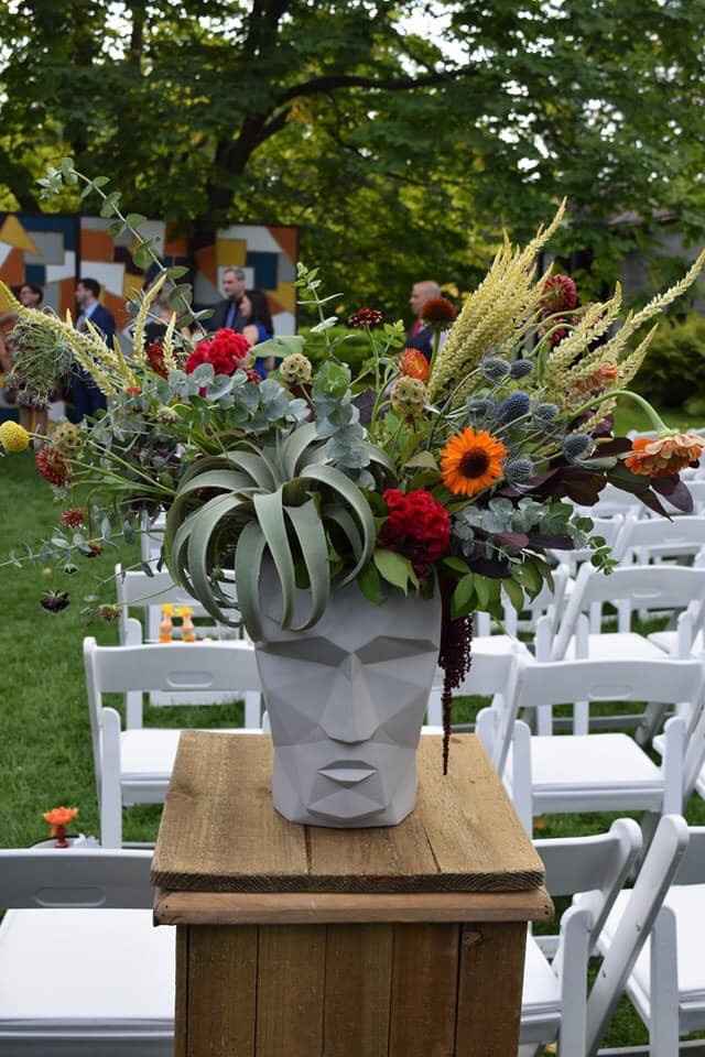 Florist Designed These Incredible Head Vase Arrangements...They were huge and gorgeous!