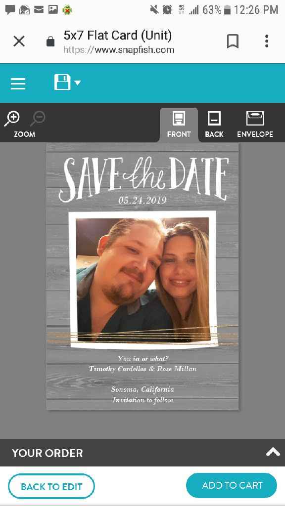 Ordered my save the dates!! - 1