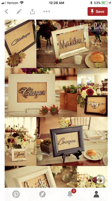 Photo frame size for table numbers 4