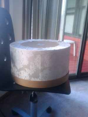 how best to neatly glue the fabric to my cardbox