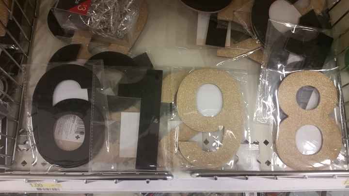 glitter table numbers at Target
